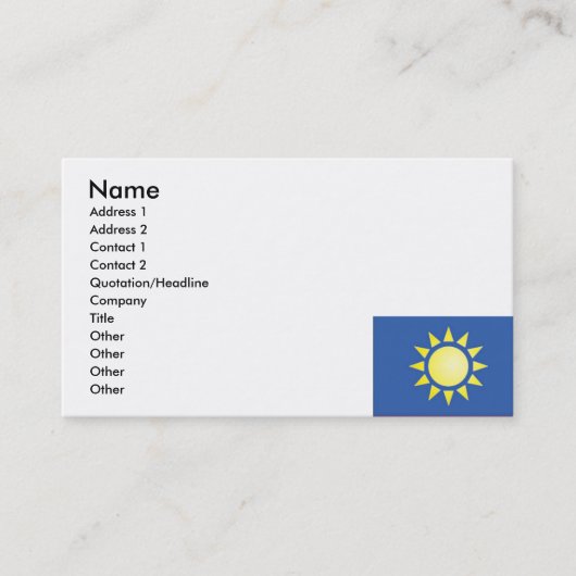 Carte de visite solaire jaune (Devant)