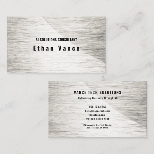 Carte De Visite Solar Flare Silver (Devant / Derrière)