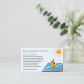 Carte De Visite Solar Panel Clean Maintenance Installation Cartoon (Debout devant)