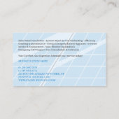 Carte De Visite Solar Panel Clean Maintenance Installation Cartoon (Dos)