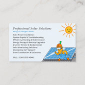 Carte De Visite Solar Panel Clean Maintenance Installation Cartoon (Devant)