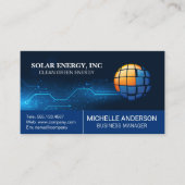 Carte De Visite Solar Panel Modern Logo | Tech Background (Devant)