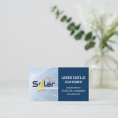 Carte De Visite Solar Panels Energy | Light Bulb | QR Scan Code (Debout devant)