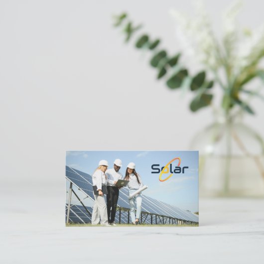 Carte De Visite Solar Panels | Technicians Working Onsite (Debout devant)
