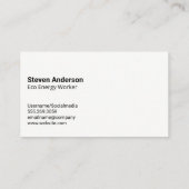 Carte De Visite Solar Panels | Technicians Working Onsite (Dos)