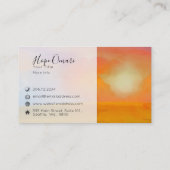 Carte De Visite Soleil aquarelle sur le champ doré (Dos)