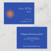 Carte De Visite soleil, bleu (Devant / Derrière)