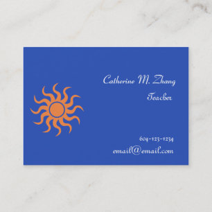 Carte De Visite soleil, bleu