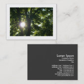 Carte De Visite Soleil brillant à travers les arbres (Devant / Derrière)