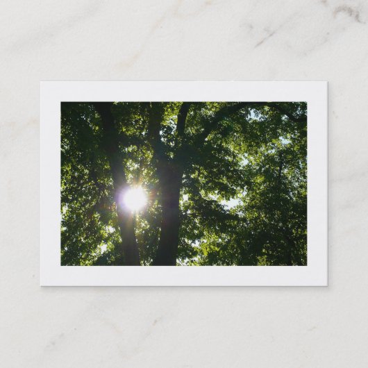 Carte De Visite Soleil brillant à travers les arbres (Devant)