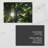 Carte De Visite Soleil brillant à travers les arbres (Devant / Derrière)