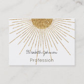 Carte De Visite Soleil brillant or blanc moderne (Devant)