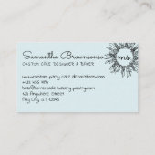 Carte De Visite Soleil céleste bleu clair Abstrait (Dos)