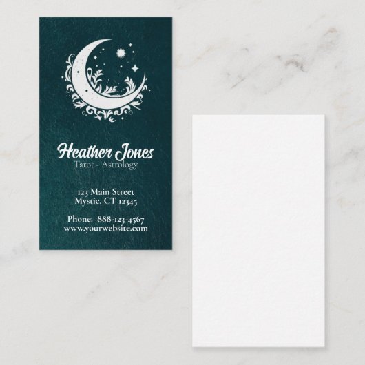 Carte De Visite Soleil céleste et lune (Devant / Derrière)