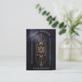 Carte De Visite Soleil céleste holistique & Lune Encre foncée Mono (Debout devant)