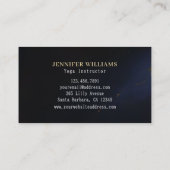 Carte De Visite Soleil céleste holistique & Lune Yoga Marine & Or (Dos)