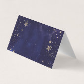 Carte De Visite Soleil céleste, Lune, Étoiles violet (Dos)