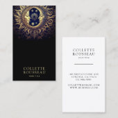 Carte De Visite Soleil céleste noir lune or (Devant / Derrière)