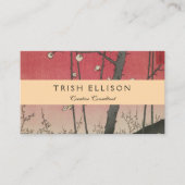 Carte De Visite soleil couchant japonais pruniers arbres (Devant)