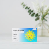 Carte De Visite Soleil Dans Le Ciel Bleu (Debout devant)