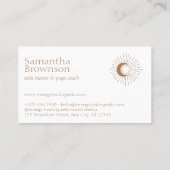 Carte De Visite Soleil de guérison Brown de l'énergie (Dos)