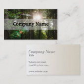 Carte De Visite Soleil Du Soir Dans Un Paysage Forestier (Devant / Derrière)