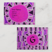 Carte De Visite SOLEIL ÉNERGIE SOLAIRE MONOGRAM rose fuchsia noir (Devant / Derrière)