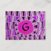 Carte De Visite SOLEIL ÉNERGIE SOLAIRE MONOGRAM rose fuchsia noir (Dos)