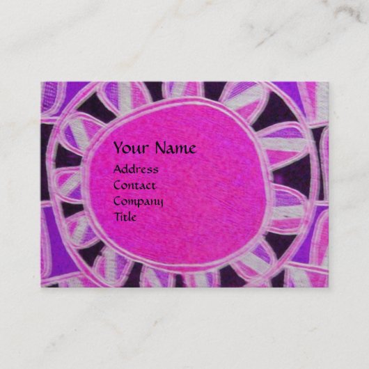 Carte De Visite SOLEIL ÉNERGIE SOLAIRE MONOGRAM rose fuchsia noir (Devant)