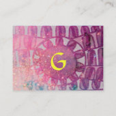 Carte De Visite SOLEIL ÉNERGIE SOLAIRE ROUGE RUBY MONOGRAMME rose  (Dos)