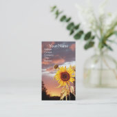 CARTE DE VISITE SOLEIL ET COUCHER DE SOLEIL D'ÉTÉ ROSE (Debout devant)