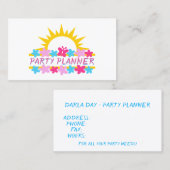 Carte De Visite Soleil Et Fleurs (Devant / Derrière)