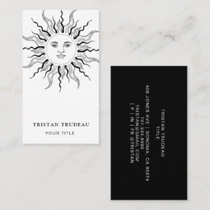 Carte De Visite Soleil Et Rayons Célestes 