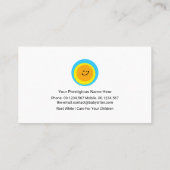 Carte De Visite Soleil Jaune Baby-sitting Little Earth Moon (Dos)