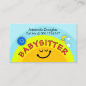 Carte De Visite Soleil Jaune Baby-sitting Little Earth Moon (Devant)