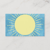 Carte De Visite Soleil Jaune Dans Ciel Bleu Personnalisé (Dos)