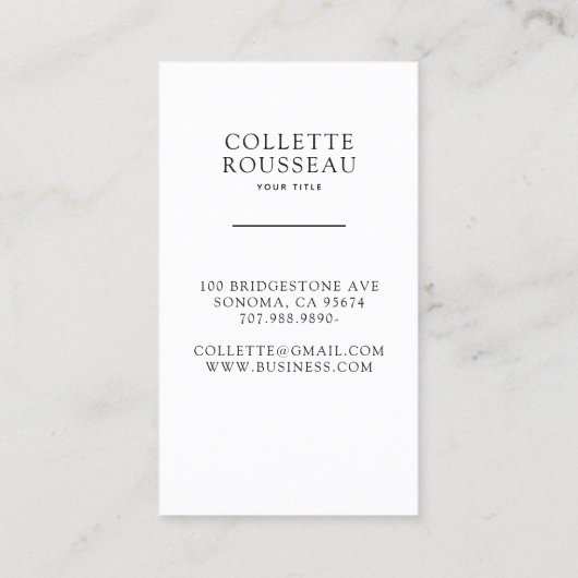 Carte De Visite Soleil noir céleste (Dos)