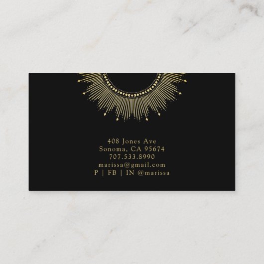 Carte De Visite Soleil noir céleste (Dos)