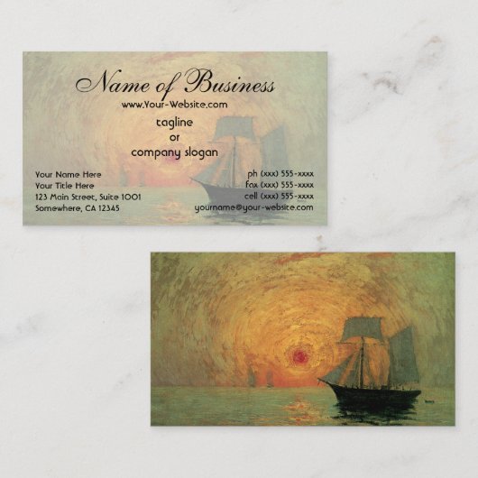 Carte De Visite Soleil rouge par Maxime Maufra (Devant / Derrière)