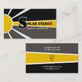Carte De Visite Soleil/Soleil Énergie/Énergie de remplacement (Devant / Derrière)