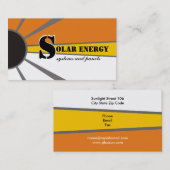Carte De Visite Soleil/Soleil Énergie/Énergie de remplacement (Devant / Derrière)