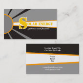 Carte De Visite Soleil/Soleil Énergie/Énergie de remplacement (Devant / Derrière)