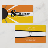 Carte De Visite Soleil/Soleil Énergie/Énergie de remplacement (Devant / Derrière)