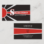 Carte De Visite Soleil/Soleil Énergie/Énergie de remplacement (Devant / Derrière)