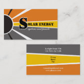 Carte De Visite Soleil/Soleil Énergie/Énergie de remplacement (Devant / Derrière)