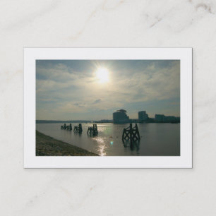 Carte De Visite Soleil sur la baie Cardiff (frontière)