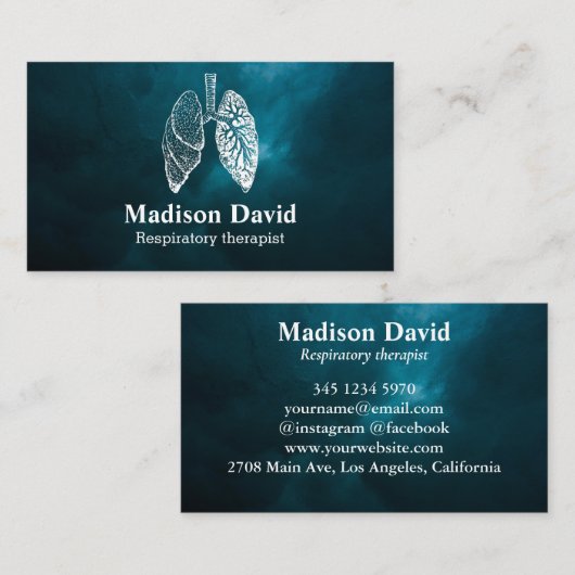 Carte De Visite Soleure Turquoise (Devant / Derrière)