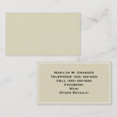 Carte De Visite Solid Color: Sable Beige (Devant / Derrière)