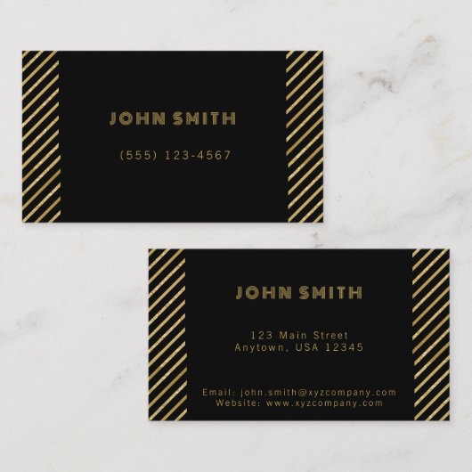 Carte De Visite Solutions d'affaires de luxe Gold (Devant / Derrière)