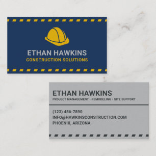Carte De Visite Solutions de construction Casque bleu foncé